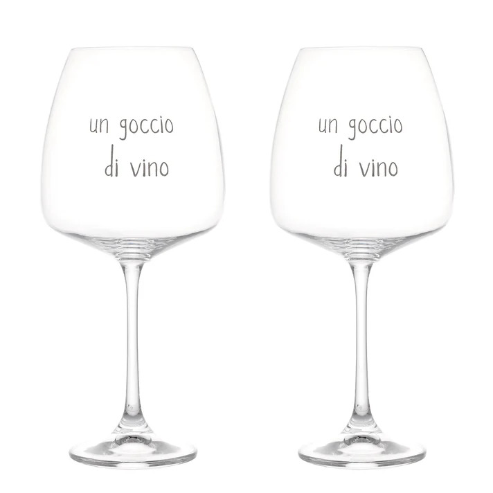 SIMPLE DAY BICCHIERI Set 2 calici cocktail UN GOCCIO DI VINO