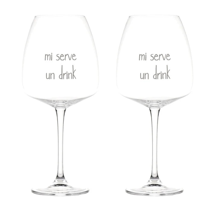 SIMPLE DAY BICCHIERI Set 2 calici vino Mi serve un drink 77cl SIMPLE DAY BICCHIERI Set 2 calici vino Mi serve un drink 77cl