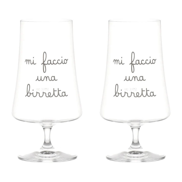 SIMPLE DAY Set 2 Bicchieri birra decoro Mi faccio una birretta BICCHIERE SIMPLE DAY Set 2 Bicchieri birra decoro Mi faccio una birretta BICCHIERE