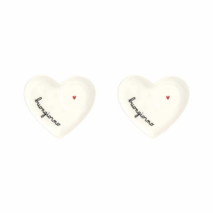 SIMPLE DAY Set 2 Piattini cuore per tazze espresso Buongiorno SIMPLE DAY Set 2 Piattini cuore per tazze espresso Buongiorno