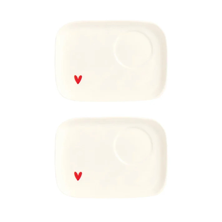 SIMPLE DAY Set 2 Piattini per Tazze Espresso Cuore rosso SIMPLE DAY Set 2 Piattini per Tazze Espresso Cuore rosso