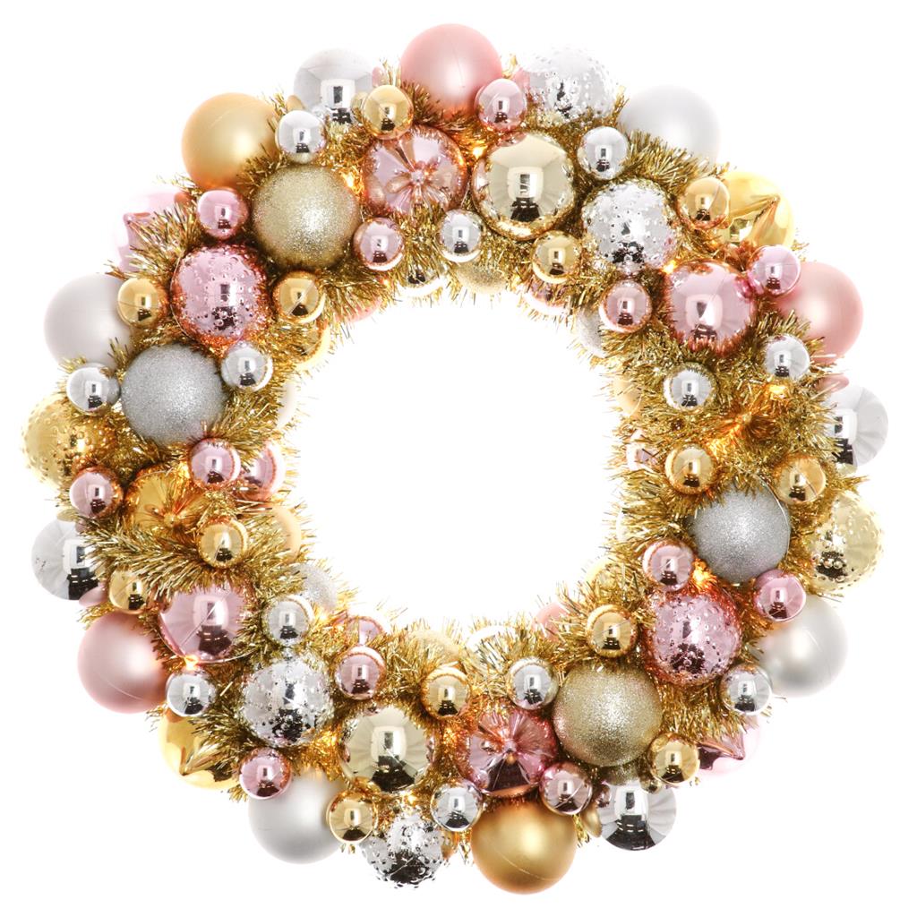 TIMSTOR Corona Ghirlanda Decorata Argento Oro e rosa