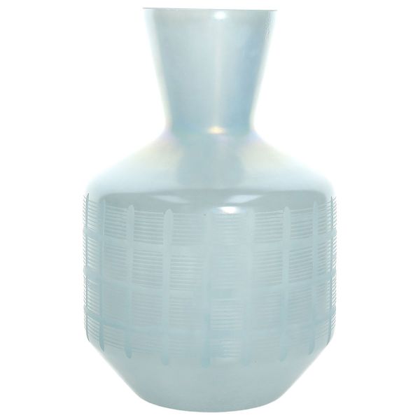 TOGNANA Vaso Quadretti Bomb.Cm 24 H Nuvola Vetro Azzurro LINEA NUVOLA