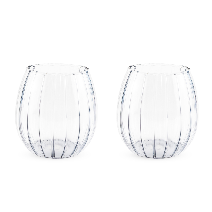 WD LIFESTYLE BICCHIERE SET 2 bicchieri acqua effetto plissè, colore trasparente.