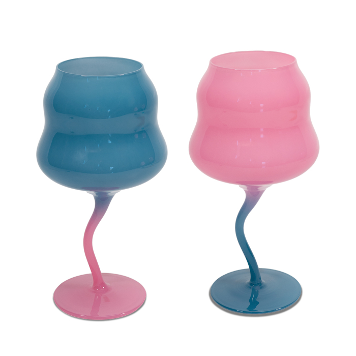 WD LIFESTYLE CALICE Set 2 calici da cocktail in vetro Multicolor fucsia-ottanio WD LIFESTYLE CALICE Set 2 calici da cocktail in vetro Multicolor fucsia-ottanio