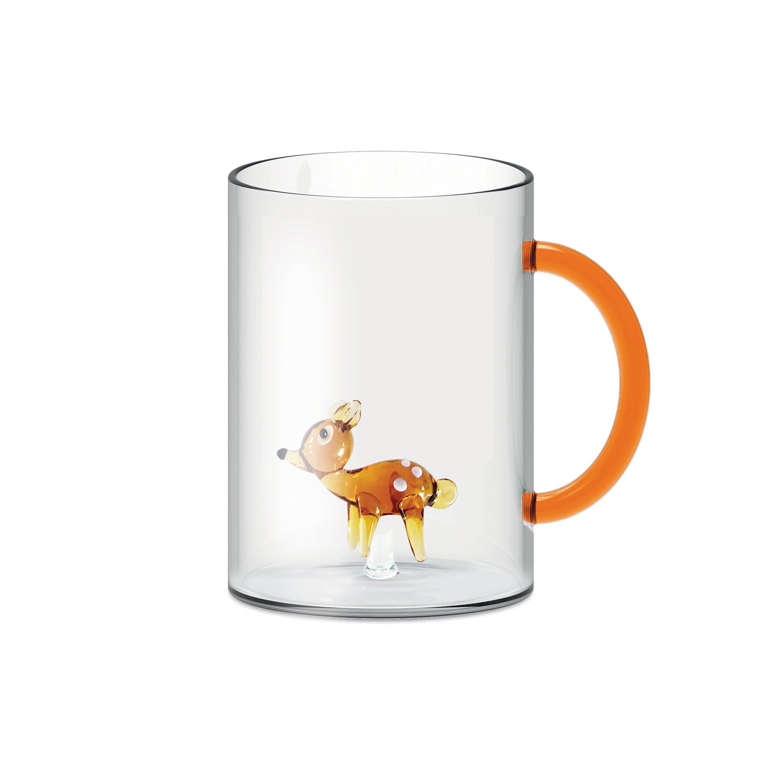 WD LIFESTYLE MUG IN VETRO BOROSILICATO CON DECORO CERBIATTO