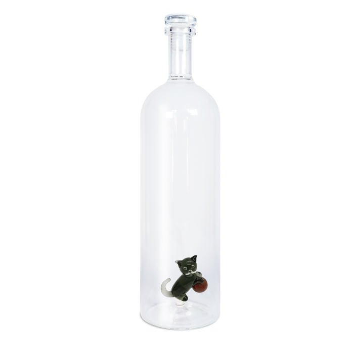 WDLIFESTYLE Bottiglia in vetro borosilicato con tappo GATTO