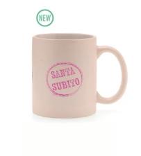 40 PIU&rsquo; FORTY MUG TAZZA CON MANICO MAT CERAMICA "SANTA SUBITO"ROSA