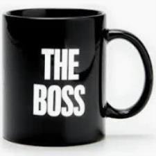 40 PIU&rsquo; FORTY MUG TAZZA CON MANICO NERO CERAMICA THE BOSS