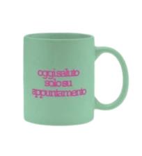 40 PIU&rsquo; FORTY MUG TAZZA CON MANICO VERDE MAT CERAMICA "APPUNTAMENTO"