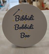 40 PIU&rsquo; FORTY Specchio Richiudibile Rotondo Portatile con Led "Bibbidi Bobbidi Boo" Bianco