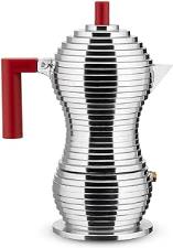 ALESSI  Caffettiera Pulcina 3 TAZZE MANICO ROSSO INDUZIONE