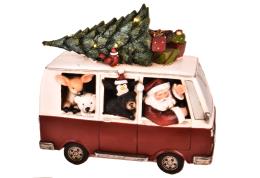 Bianchi Dino Decorazione Natalizia Babbo Natale su van con luci H.27 CM