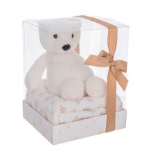 BIZZOTTO CONFEZIONE PLAID BOW BIANCO C-ORSO PELUCHE