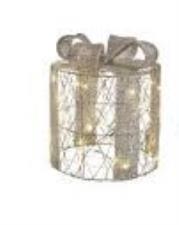 BIZZOTTO DECORAZIONE PACCO REGALO WILL ARGENTO ROTONDO GRANDE 1 PZ MICROLED