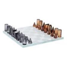 BIZZOTTO DECORO SCACCHI CARLSON TRASPARENTE-ARGENTO-AMBRA 37X37