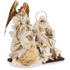 BIZZOTTO NATIVITA&rsquo; SACRA FAMIGLIA DIVINE C-ANGELO H 28 CM