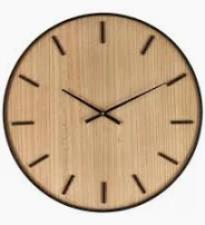 BIZZOTTO OROLOGIO PARETE JANVIER NATURALE E NERO DIAM 60 CM