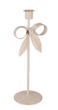 BIZZOTTO PORTA CANDELA  1P RIBBON BIANCO H 28 CM