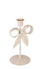 BIZZOTTO PORTA CANDELA  1P RIBBON BIANCO H18