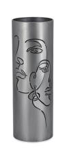 BIZZOTTO PORTA OMBRELLO EVANS CILINDRICO ARGENTO GRIGIO H 52 CM