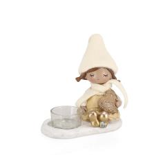 BIZZOTTO PORTACANDELA 1P LEANNE BIMBA BEIGE C-CUORE