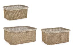 BIZZOTTO SET 3 CESTA CONTENITORE AMALYA RETTANGOLARE  BEIGE