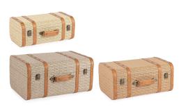 BIZZOTTO SET3 BAULE VALIGIA WILFRED BEIGE-MARRONE