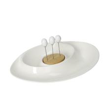 BRANDANI Antipastiera ANDROMEDA PORCELLANA E BAMBOO