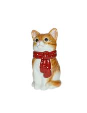 BRANDANI BARATTOLO GATTO GATTINO ROSSO CON SCIARPINA