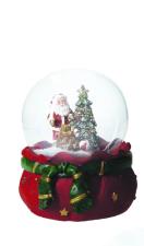 BRANDANI CARILLON PALLA DI NEVE ROSSO BABBO NATALE CON ALBERO