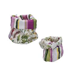 BRANDANI CESTINO TONDO DOUBLEFACE RIGHE-ALLOVER "RISVEGLIO"