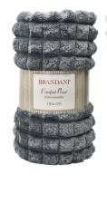 BRANDANI COPERTA PLAID GRIGIO SCACCOMATTO POLIESTERE CM 130X170