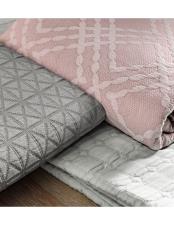 BRANDANI COPRILETTO TRAPUNTINO MATRIMONIALE VERDE ACQUA CELESTE 250X260