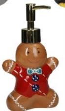 BRANDANI DISPENSER SAPONE CHRISTMAS DISPLAY DOLOMITE DECORO PAN DI ZENZERO OMINO