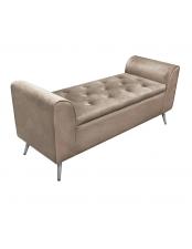 BRANDANI DIVANETTO APRIBILE TORTORA VELLUTO CON ZAMPE SILVER METAL