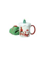 BRANDANI MUG TAZZA CON TAPPO ALBERO SILICONE E CALZINI COTONE BIANCO