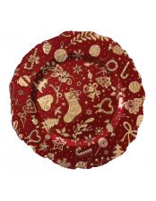 BRANDANI PIATTO CHRISTMAS ROSSO VETRO
