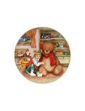 BRANDANI PIATTO NATALIZIO CUCCIOLI (BIMBA ORSETTO) PORCELLANA D.30 CM