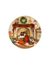 BRANDANI PIATTO NATALIZIO CUCCIOLI (BIMBI CAMINETTO) PORCELLANA D.30 CM