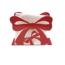 BRANDANI Portasalviette con fiocco in metallo colore rosso