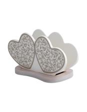 BRANDANI Portatovaglioli Riccioli Di Fata Porcellana doppio cuore