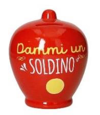 BRANDANI Salvadanaio classico con frasi rosso