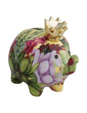 BRANDANI SALVADANAIO ELEFANTE DECORI  DOLOMITE VERDE-PANNA