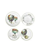 BRANDANI SERVIZIO PIATTI 18 PZ WONDERLAND MONGOLFIERE PORCELLANA