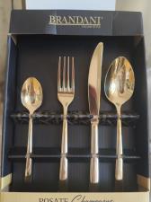 BRANDANI SET 24 PZ POSATE GOCCIA CHAMPAGNE INOX-PVD
