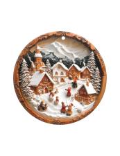 BRANDANI SOTTOPENTOLA DECORAZIONE BIANCO NATALE VILLAGGIO