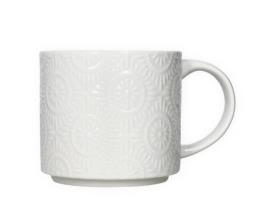 BRANDANI TAZZA BIANCO CERCHI DI FIORI NEW BONE CHINA 460 ML