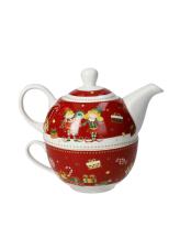 BRANDANI TEIERA CON TAZZA ELFOMAGIA NEW BONE CHINA (rosso)