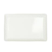 BRANDANI VASSOIO RETTANGOLARE BOLLE BIANCO CM 32